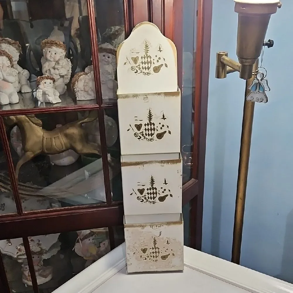 Vintage White and Gold Wall Organizer